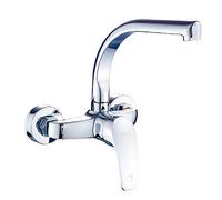 GGYTMQL Mixer Tap All Bronze Into The Wall Kitchen Mixer Tap Hot and Cold Single Handle Pots Sink Laundry Pool Mixing Valve Chrome Silver Brass Faucet (Color : A)