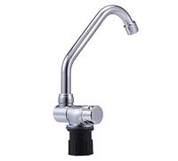 GGYTMQL Mixer Tap Faucet,360 Degreesg Dgree Swivel Water Tap Cold Hot Water Kitchen Mixer Foldable Sink Faucets for Rv Caravan Camper Marine Boat/Silver
