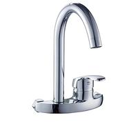 GGYTMQL Mixer Tap Faucet,Wall Mounted Kitchen Faucet Double Handle Sink Basin Tap Cold Hot Water Mixer Tap Dual Hole Sink Wash Water Tap/Silver