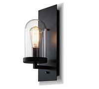 GGYTMQL Modern Gold Wall Sconce,Clear Glass Shade Wall Mount Light Decor,American Retro Industrial Wall Lantern,Indoor Wall lamp for Living Room Bedroom Bathroom Hallway Fixture