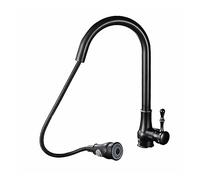 GGYTMQL Modern Pull Down Spout Kitchen Faucet Deck Mounted Black Stream Sprayer Kitchen Mixer Taps Single Handle Pull Out Spout (Color : Cromo)