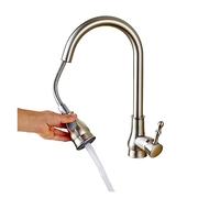GGYTMQL Modern Pull Down Spout Kitchen Faucet Deck Mounted Black Stream Sprayer Kitchen Mixer Taps Single Handle Pull Out Spout (Color : Cromo)