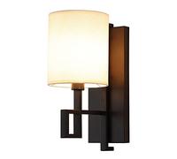 GGYTMQL Modern Simplicity Wall Sconce, Fashion Vintage Decor Wall lamp Fixture, Single Head e26 Metal Fabric Wall Lighting, for Vanity Kitchen Island Hallway Wall Lights
