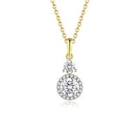 GGYTMQL moissanite round 6.5mm pendants 1ct d color diamond gemstone necklaces for women 925 sterling silver jewelry