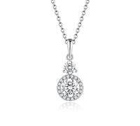 GGYTMQL moissanite round 6.5mm pendants 1ct d color diamond gemstone necklaces for women 925 sterling silver jewelry