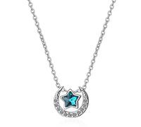 GGYTMQL Moon Star Zirconia Necklace for Women 925 Necklace