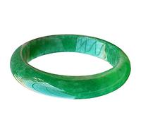 GGYTMQL Natural Burmese Jade Bangle Bracelet Full Green Jadeite for Women Jewellery Box Gift (Size : 62mm)