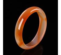GGYTMQL Natural Chalcedony Bangle Bracelet, Orange Agate Bangle, Floating Flower Jade Bracelet, Best for Ladies, for Girlfriend Or Family, with Jewelry Box, 54-62mm,56mm