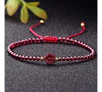 GGYTMQL Natural Cinnabar Bracelet Crystal Bracelet Feng Shui Wealth Bracelet 7A Garnet Cinnabar Crystal Chakra Bracelet Spiritual Healing Gems Red Cord Bracelet Natural Gemstone Talisman Money Good
