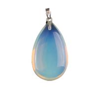 GGYTMQL Natural Crystal Quartz Necklace Lapis Lazuli Black Agates Amethysts Waterdrop Stone Pendant Rope Necklace,Synthetic MalachiteA