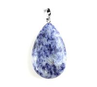 GGYTMQL Natural Crystal Quartz Necklace Lapis Lazuli Black Agates Amethysts Waterdrop Stone Pendant Rope Necklace,Synthetic MalachiteA
