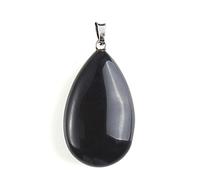 GGYTMQL Natural Crystal Quartz Necklace Lapis Lazuli Black Agates Amethysts Waterdrop Stone Pendant Rope Necklace,Synthetic MalachiteA