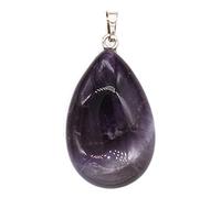 GGYTMQL Natural Crystal Quartz Necklace Lapis Lazuli Black Agates Amethysts Waterdrop Stone Pendant Rope Necklace,Synthetic MalachiteA