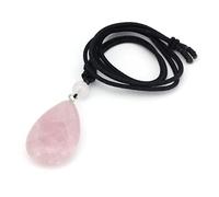 GGYTMQL Natural Crystal Quartz Necklace Lapis Lazuli Black Agates Amethysts Waterdrop Stone Pendant Rope Necklace,Synthetic MalachiteA