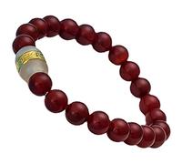 GGYTMQL Natural Gemstone Bracelet, Chakra Crystal Bracelet for Women Men Amulet Good Luck Round Beads Bracelet Meditation Attract Wealth Fortune,Red