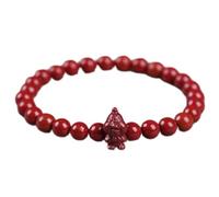 GGYTMQL Natural Gemstone Bracelet, Crystal Natural High Levels of Cinnabar Lucky Zodiac Animals Charm Balance Red Bracelet Wealth Amulet Attract Money Prosperity Luck,Pig