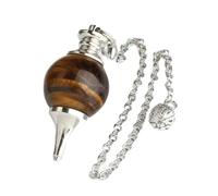 GGYTMQL Natural Gemstone Crystal Pendulum Dowsing Pendant Necklace-Obsidian-1Pc