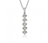GGYTMQL Natural Green Amethyst Pendant Necklace Women Sterling Silver Chain Jewelry
