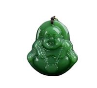 GGYTMQL Natural Green Jade Necklace Pendant Hand-Carved Chain Chic Pretty-Smooth Sailing