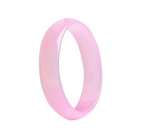 GGYTMQL Natural Ice Flower Pink Hibiscus Jade Bangle Bracelet for Women, Female Pink Chalcedony Agate Jade Bangle, Send Mom, Send Girlfriend, with Jewelry Box,56mm