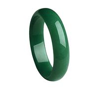 GGYTMQL Natural Jade Jewelry Bracelet Women Bangle, Jewelry Jadeite Jade Round Bangle Bracelets, Ladies Spinach Green Female Jade Bracelets, with Jewelry Box,62mm