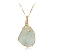 GGYTMQL Natural Moldavite Pendant Healing Inspirational Energy Reiki Chakra Apotropaic Meteorite Crystals Necklace for Women Men