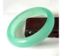 GGYTMQL Natural Quartzite Jade Class A Ice Species Carved Light Green Jade Bangle Bracelet, Classical Elegant Lady Green Jade Bangles, with Jewelry Box, 56-62mm,56mm