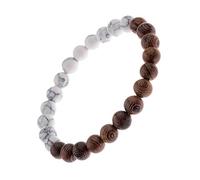 GGYTMQL Natural Wooden Bead Bracelet Black White Bracelet For Women