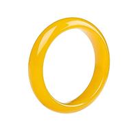 GGYTMQL Natural Yellow Jade Bangle Bracelet for Women, Chinese Style Elegant and Classical Lucky Jade Bangle, Yellow Chalcedony Agate Bracelet, with Jewelry Box, 54-64mm,56mm