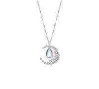 GGYTMQL Necklace 925 Moon Drop Pendant Necklace Elegant and Charming Light Luxury Collarbone Chain Accessories Necklaces for Women