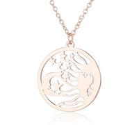 GGYTMQL Necklace Creative Round Rounded Romantic Star Pendant Necklace