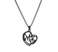 GGYTMQL Necklace for Women Heart, Metal Pendant Necklace Mom with Cubic Zirconia Rolo Necklaces for Adults