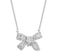 GGYTMQL necklace Silver Necklace, Sterling For WomeElegant ZircoBeautiful Bow Pendant Ladies Style Necklaces Gift Jewelry Girls