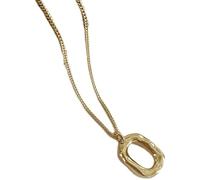 GGYTMQL necklace Sterling Silver Irregular Circle Pendant Dainty Clavicle ChaiGlamour Choker Allergy-Free Jewelry Gift For Her WomeGirls
