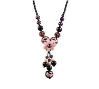 GGYTMQL Necklace Transit Black Agate Pendant Short Necklace Amethyst Accessories Retro Clavicle Chain Double Rope Buckle Ladies Clothes Accessories Necklace for Women