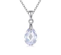 GGYTMQL necklace water drop clear blue crystal charm pendants dazzling women jewelry Made in China