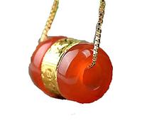 GGYTMQL NecklaceDrop Shipping Chalcedony Transfer Beads Pendant Gold Jade LuLuTong Necklace Lucky Amulet Lovers Jewelry for Men Women Gift