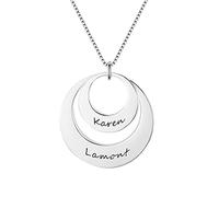 GGYTMQL Necklaces Real 100% Pendants 2 Names for Women Anniversary mom's Gift