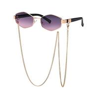 GGYTMQL New 2025 Chain Irregular Small Square Sunglasses For Women Gradient Chain Sun Glassses Female Alloy Eyewear Uv400