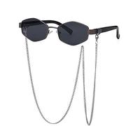 GGYTMQL New 2025 Chain Irregular Small Square Sunglasses For Women Gradient Chain Sun Glassses Female Alloy Eyewear Uv400