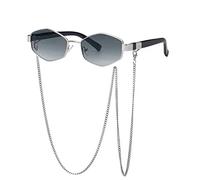 GGYTMQL New 2025 Chain Irregular Small Square Sunglasses For Women Gradient Chain Sun Glassses Female Alloy Eyewear Uv400