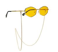 GGYTMQL New 2025 Chain Irregular Small Square Sunglasses For Women Gradient Chain Sun Glassses Female Alloy Eyewear Uv400