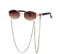 GGYTMQL New 2025 Chain Irregular Small Square Sunglasses For Women Gradient Chain Sun Glassses Female Alloy Eyewear Uv400