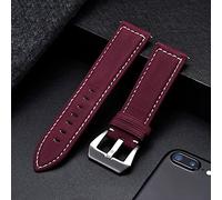 GGYTMQL New Black Brown Red Retro Matte Leather Watch Band 18 20 22 24mm Leather Strap Stainless Steel Buckle Watchbands(Gray,24mm)