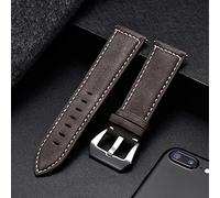 GGYTMQL New Black Brown Red Retro Matte Leather Watch Band 18 20 22 24mm Leather Strap Stainless Steel Buckle Watchbands(Gray,24mm)