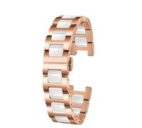 GGYTMQL Notched Ceramic Stainless Steel Watch Band For Men And Women Ceramic Watch Band