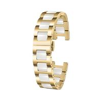 GGYTMQL Notched Ceramic Stainless Steel Watch Band For Men And Women Ceramic Watch Band