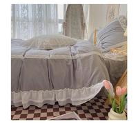 GGYTMQL Off White Ruffle Duvet Cover Set 100% Cotton Ruffles Chic Family Bedding Quilt Cover Bed Sheet Pillowcases Extra Soft Breathable,Bed