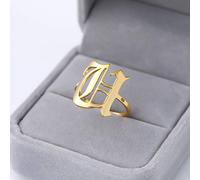 GGYTMQL Open Rings For Women,Vintage Adjustable Elegant Creative Art Initial U Design Golden Rings Romantic Jewelry Gift For Girl Women Couple Engagement Wedding