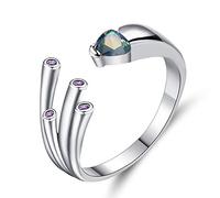 GGYTMQL Open Rings For Women,Vintage Adjustable Ring Silver Creative Star Crystal Zircon Romantic Jewelry Gift For Girl Women Couple Engagement Wedding Eternity Ring Xmas Gift